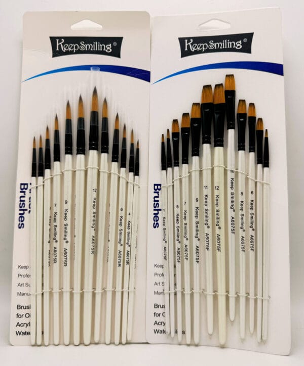 Set of 2 - Brushes (Round & Flat)