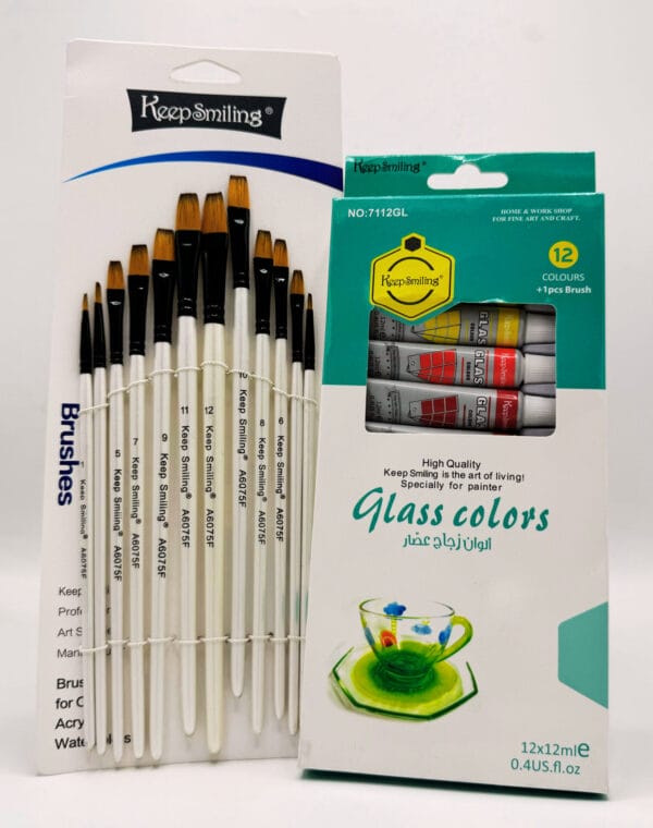 Keep Smiling Glass Colours & Brush set