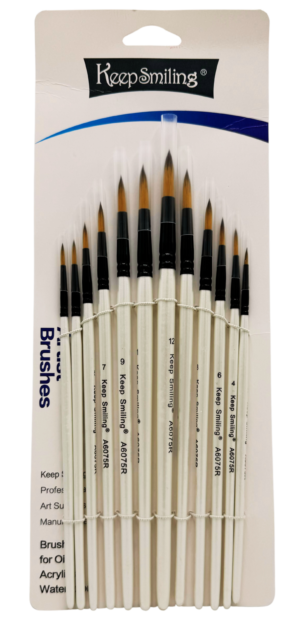 Keep Smiling brushes (12pcs)-Round